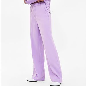 Zara Lilac Wide Leg Suit Pants